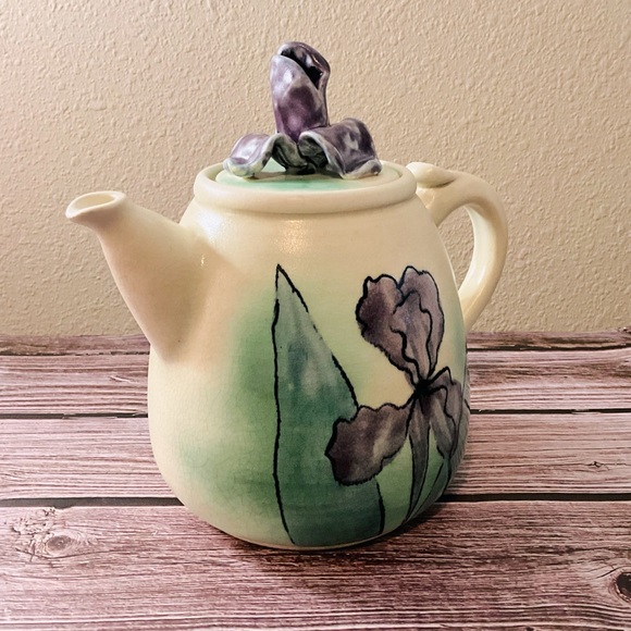 Handmade Artisan Floral Teapot signed Elam- one of a kind - Picture 9 of 10
